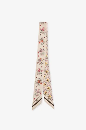 VALENTINO GARAVANI Womens Floral Twilly Branded Silk Scarf