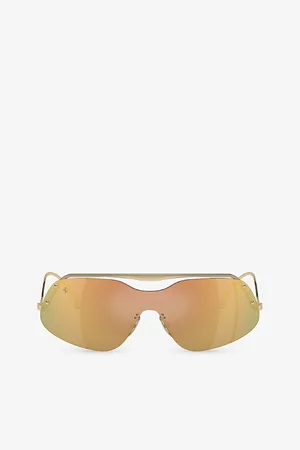 FERRARI Womens Fh1007 Rectangle-Frame Metal Sunglasses