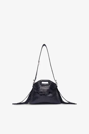 Maje Womens Tassel-Embellished Mock-Croc Leather Shoulder Bag