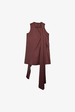 Reiss Womens Quinn Drape-Detail Satin Mini Dress