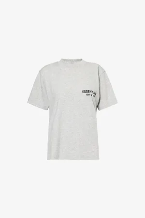 FEAR OF GOD Womens Brand-Print Round Neck Cotton-Blend T-Shirt