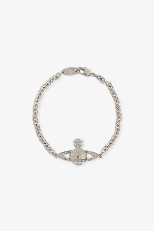 Vivienne Westwood Mens Mini Bas Relief Chain Silver-Tone Plated Brass Bracelet