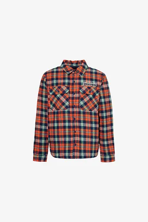 Billionaire Boys Club Mens Check-Print Padded Relaxed-Fit Cotton Overshirt