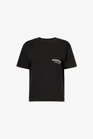 FEAR OF GOD Womens Brand-Print Round Neck Cotton-Blend T-Shirt