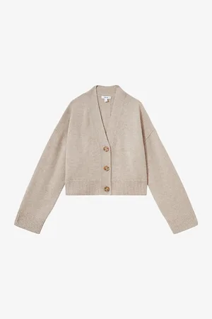 Reiss Womens Rixy V-Neck Wool and Cashmere-Blend Cardigan