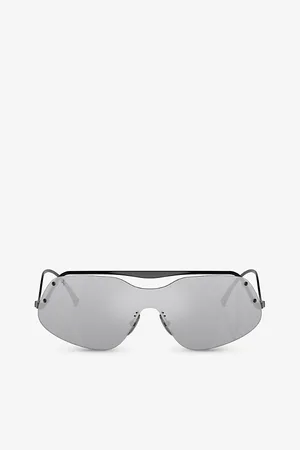 FERRARI Womens Fh1007 Rectangle-Frame Metal Sunglasses