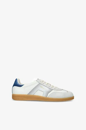 santoni Mens Dbs Olympic Leather and Suede Low-Top Trainers