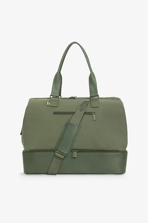 BEIS Weekender Canvas and Vegan-Leather Tote Bag
