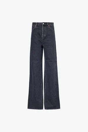 Gucci Womens Regular-Fit Wide-Leg Denim Jeans