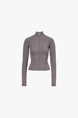 Adanola Womens Ultimate Zip-Up Stretch-Jersey Top
