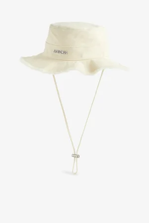 Jacquemus Mens Le Bob Artichaut Logo-Plaque Cotton Bucket Hat