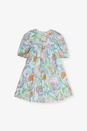 Stella McCartney Fairy-Print Balloon-Sleeve Cotton-Poplin Dress 4-10 Years