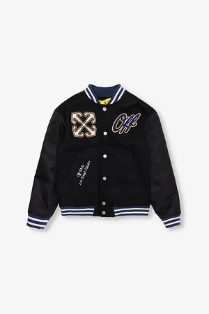 OFF-WHITE Logo-Patch Wool-Blend Varsity Jacket 8-12+ Years