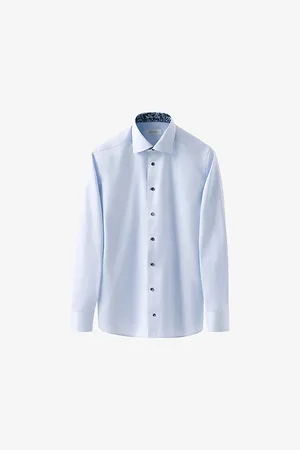 Eton Mens Signature Long-Sleeved Contemporary-Fit Cotton-Twill Shirt