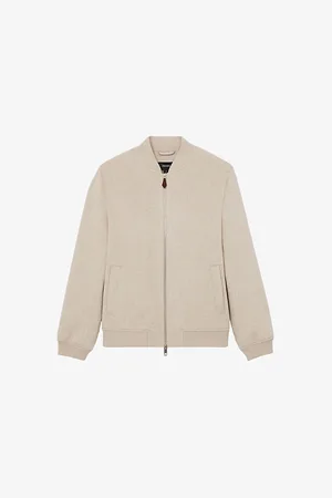 Reiss Mens Sharlan Brushed Wool-Blend Bomber Jacket