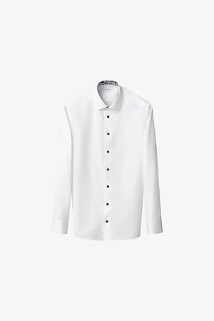 Eton Mens Signature Long-Sleeved Slim-Fit Cotton-Twill Shirt