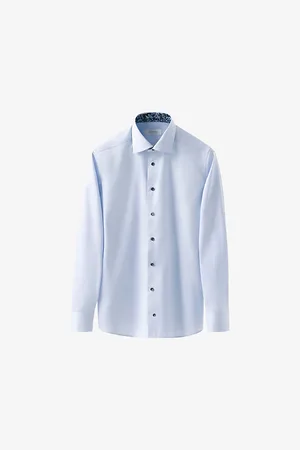 Eton Mens Signature Long-Sleeved Slim-Fit Cotton-Twill Shirt