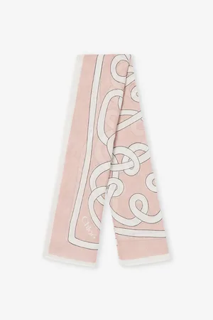 Chloé Womens Branded-Print Cotton and Silk-Blend Scarf