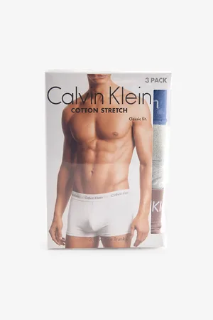 Calvin Klein Mens Branded-Waistband Pack Of Three Stretch-Cotton Trunks