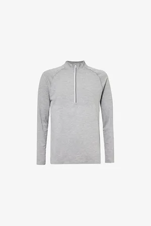 Lululemon Mens Metal Vent Tech Half Zip Logo-Print Stretch-Woven Top