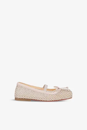 Christian Louboutin Baballet Bow-Embellished Mesh Ballet Flats