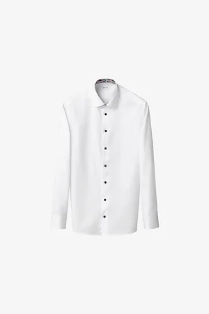 Eton Mens Signature Long-Sleeved Contemporary-Fit Cotton-Twill Shirt