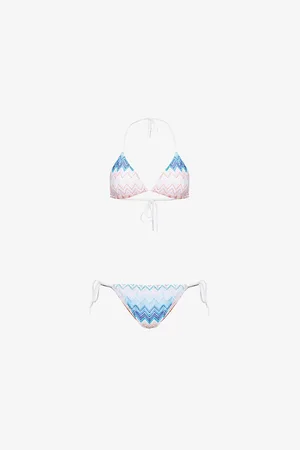 Missoni Womens Chevron-Weave Metallic Triangle Bikini Set