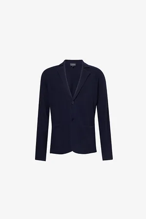 Emporio Armani Mens Notch-Collar Two-Slip-Pockets Relaxed-Fit Cashmere Cardigan