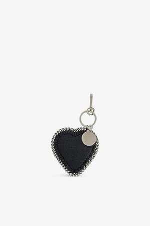 Stella McCartney Womens Falabella Heart-Shaped Faux-Leather Charm