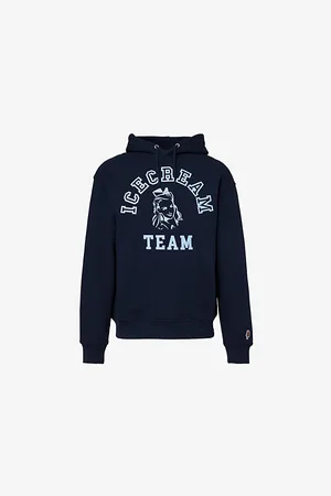 ICECREAM Mens Brand-Print Kangaroo-Pocket Cotton-Jersey Hoody