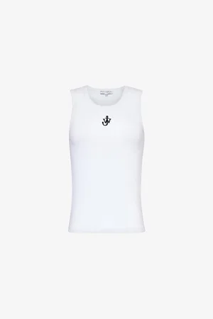 J.W.Anderson Womens Embroidered-Anchor Sleeveless Cotton-Jersey Top