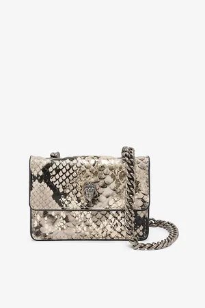 Kurt Geiger Womens Micro Kensington Snake-Print Faux-Leather Shoulder Bag