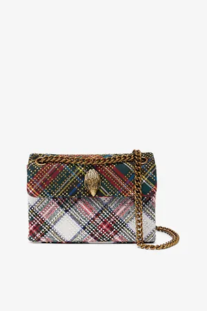 Kurt Geiger Womens Mini Kensington Tartan Woven Shoulder Bag