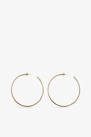 Crystal Haze Womens From The Block Large 18ct Yellow Gold-Plated Brass and Cubic Zirconia Hoop Earrings