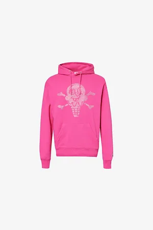 ICECREAM Mens Rhinestone-Embellished Kangaroo-Pocket Cotton-Jersey Hoody