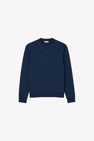 Sandro Mens Tonal-Logo Crewneck Cotton-Jersey Sweatshirt