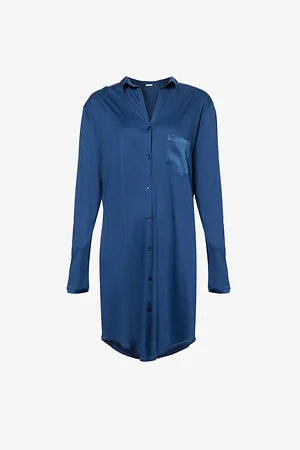 Hanro Womens Grand Central Long-Sleeve Nightdress