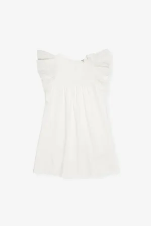 Chloé Frill-Sleeve Broderie-Anglaise Cotton Dress 4-12 Years