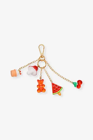Crystal Haze Barely Hanging On 18ct Yellow Gold-Plated Brass, Enamel, Stainless-Steel and Resin Bag Charm