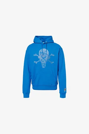 ICECREAM Mens Rhinestone-Embellished Kangaroo-Pocket Cotton-Jersey Hoody