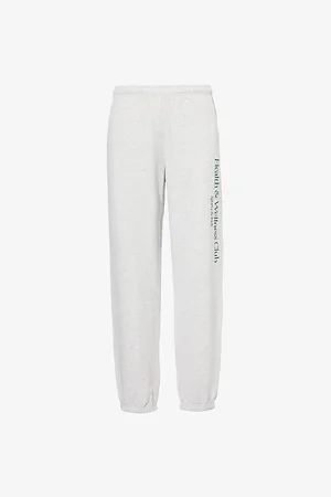 Sporty & Rich Womens Country Brand-Print Cotton-Blend Jogging Bottoms