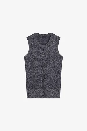Joseph Womens Lurex Round-Neck Fine Knitted Tank Top