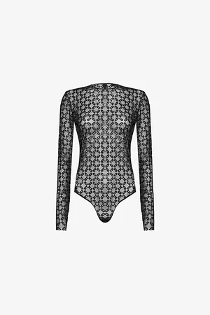 Givenchy Womens Monogram-Print Long-Sleeves Stretch-Woven Body
