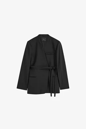 Joseph Womens Victor Tie-Waist Stretch-Wool Jacket