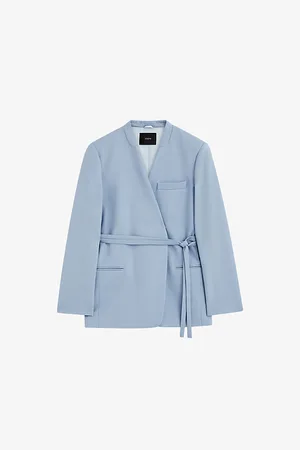 Joseph Womens Victor Tie-Waist Stretch-Wool Jacket