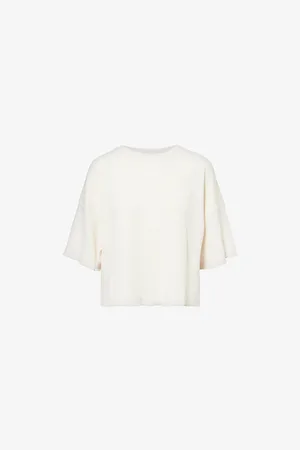 Lounge Underwear Womens Soft Waffle Tonal-Embroidery Jersey Pyjama Top