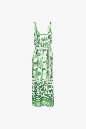ALÉMAIS Womens Lula Shoulder-Straps Linen Midi Dress