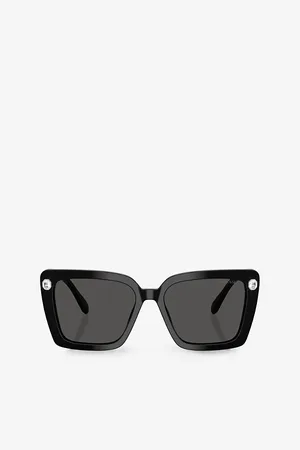 Swarovski Womens Sk6032 Square-Frame Acetate and Crystal Sunglasses