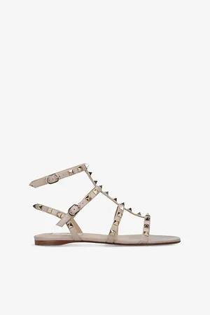 VALENTINO GARAVANI Womens Rockstud Gladiator Leather Sandals
