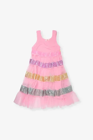 Billieblush Sequin-Embellished Stripe Mesh Dress 2-12 Years